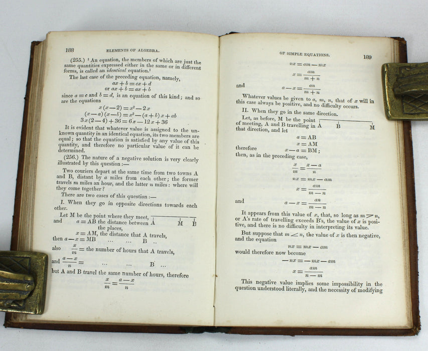 The Elements of Algebra; A Theoretical and Practical Treatise, A. Bell, Edinburgh, 1840