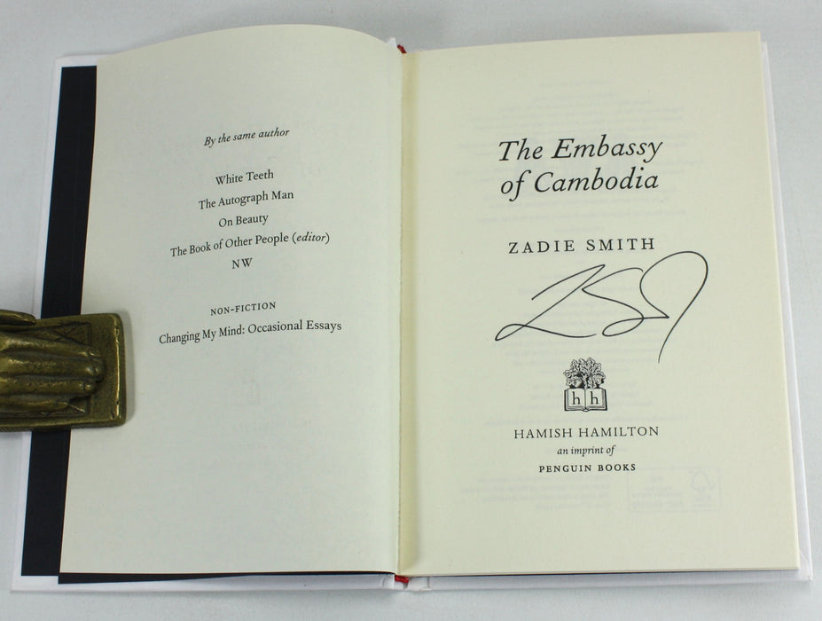 The Embassy of Cambodia, Zadie Smith, 1st edition, signed, 2013 — Lanna ...