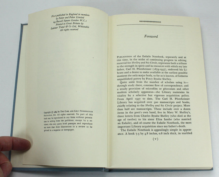 The Esdaile Notebook; A Volume of Early Poems, Percy Bysshe Shelley, 1964