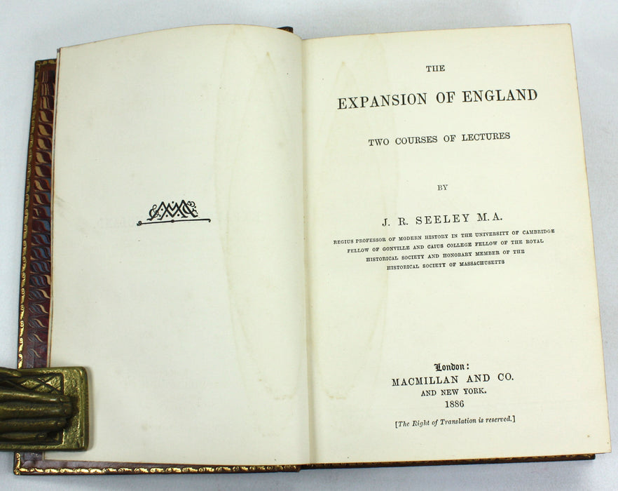 The Expansion of England; Two Courses of Lectures, J. Seeley, 1886
