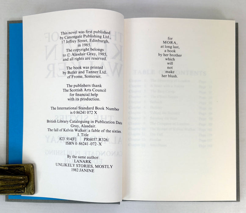 The Fall of Kelvin Walker; A Fable of the Sixties, by Alasdair Gray, Signed, first edition, Canongate, 1985