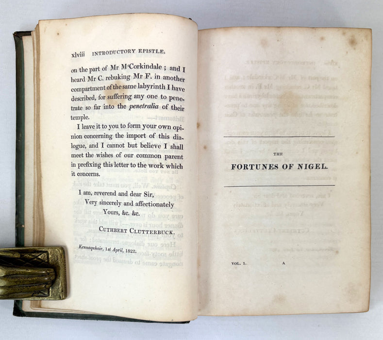 The Fortunes of Nigel, Sir Walter Scott, 1822 first edition in three volumes