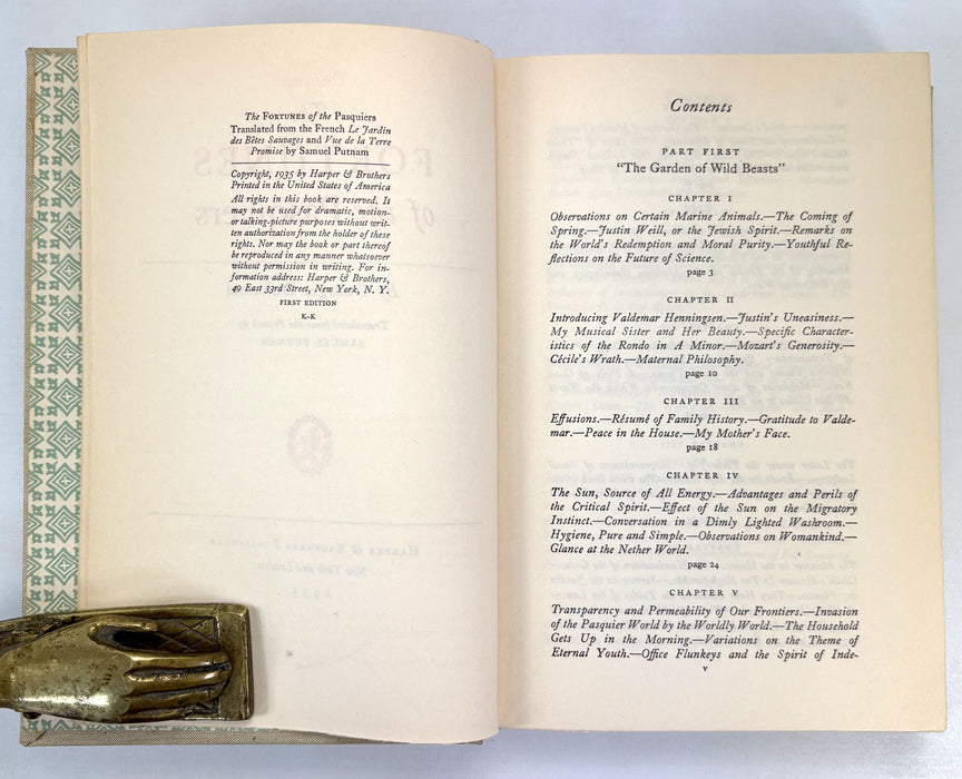 The Fortunes of the Pasquiers, by Georges Duhamel, Harper & Brothers, 1935