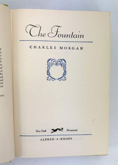 The Fountain, Charles Morgan, Alfred A. Knopf, 1932