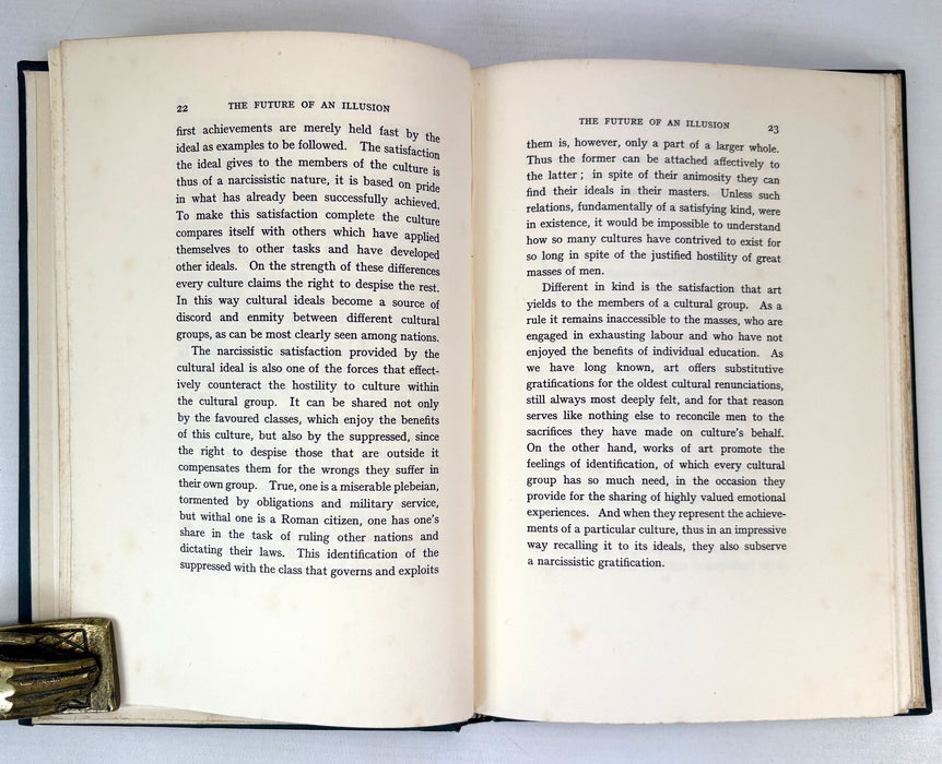 The Future of An Illusion, by Sigmund Freud. Leonard & Virginia Woolf at the Hogarth Press, 1928