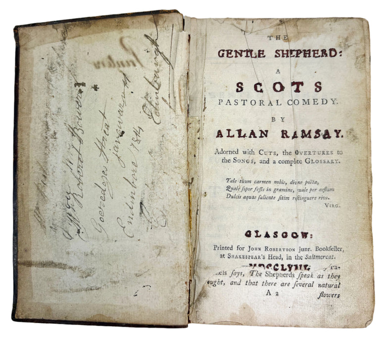 The Gentle Shepherd, A Scots Pastoral Comedy, Allan Ramsay, John Robertson, Glasgow, 1758