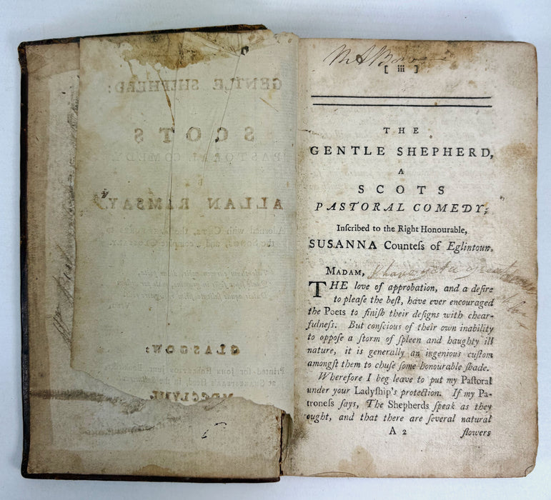 The Gentle Shepherd, A Scots Pastoral Comedy, Allan Ramsay, John Robertson, Glasgow, 1758