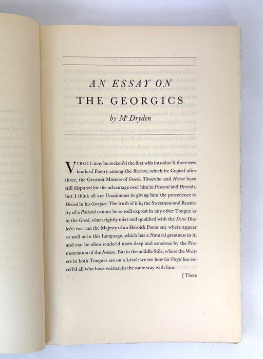 The Georgics of Virgil; Translated into English Verse by Mr. John Dryden, designed and printed by Richard Ellis for Cheshire House, New York, Limited edition, 1931