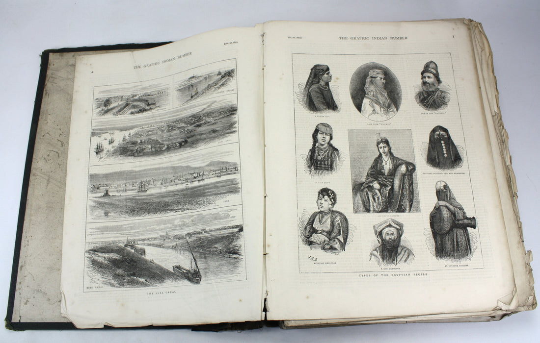 The Graphic; An Illustrated Weekly Newspaper; 1875 India issue & collection of 1881 issues