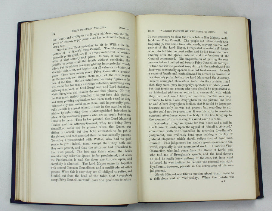 The Greville Memoirs; A Journal of the Reigns of King George IV, King William IV and Queen Victoria, 3 Parts in 8 Volumes, Charles C.F. Greville, 1875-1887