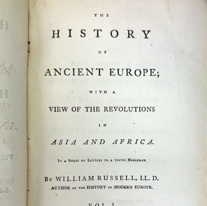 The History of Ancient Europe; With a View of the Revolutions in Asia and Africa, William Russell, 1793