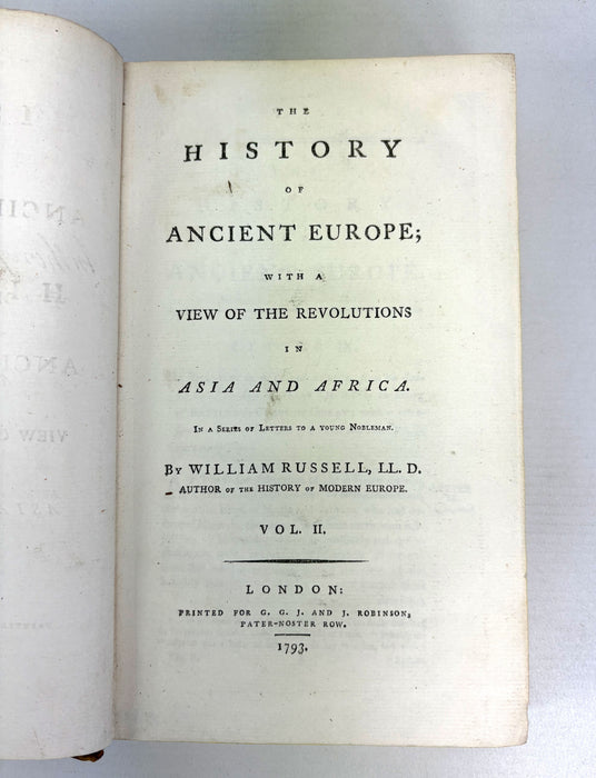 The History of Ancient Europe; With a View of the Revolutions in Asia and Africa, William Russell, 1793