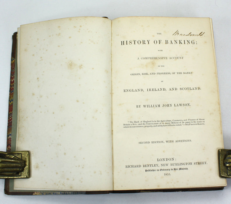 The History of Banking, William John Lawson, 1855