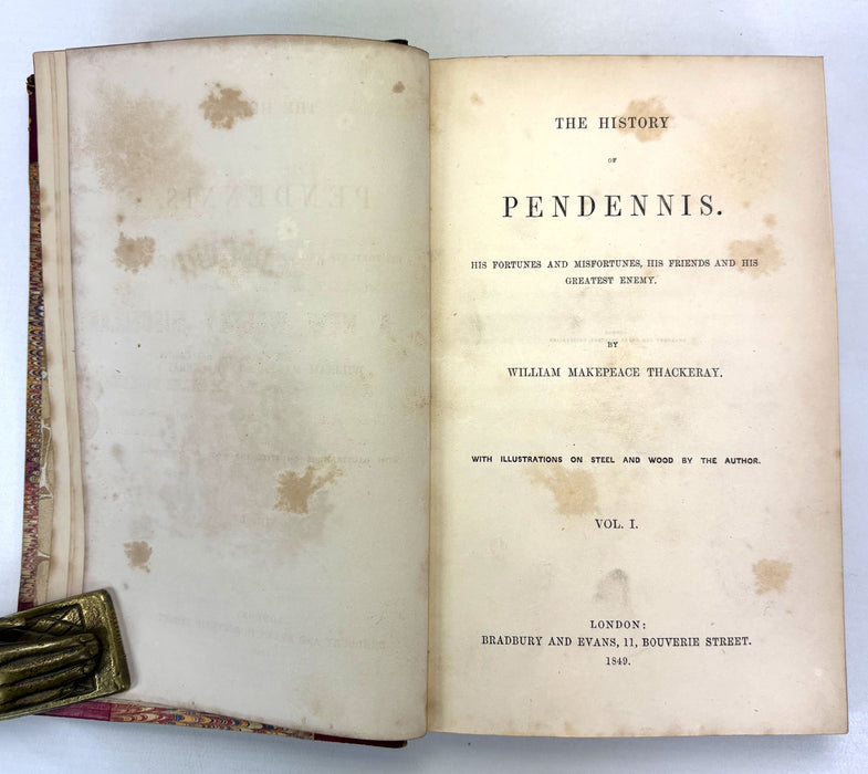 The History of Pendennis, William Makepeace Thackeray, Bradbury and Evans, 1849 1st edition