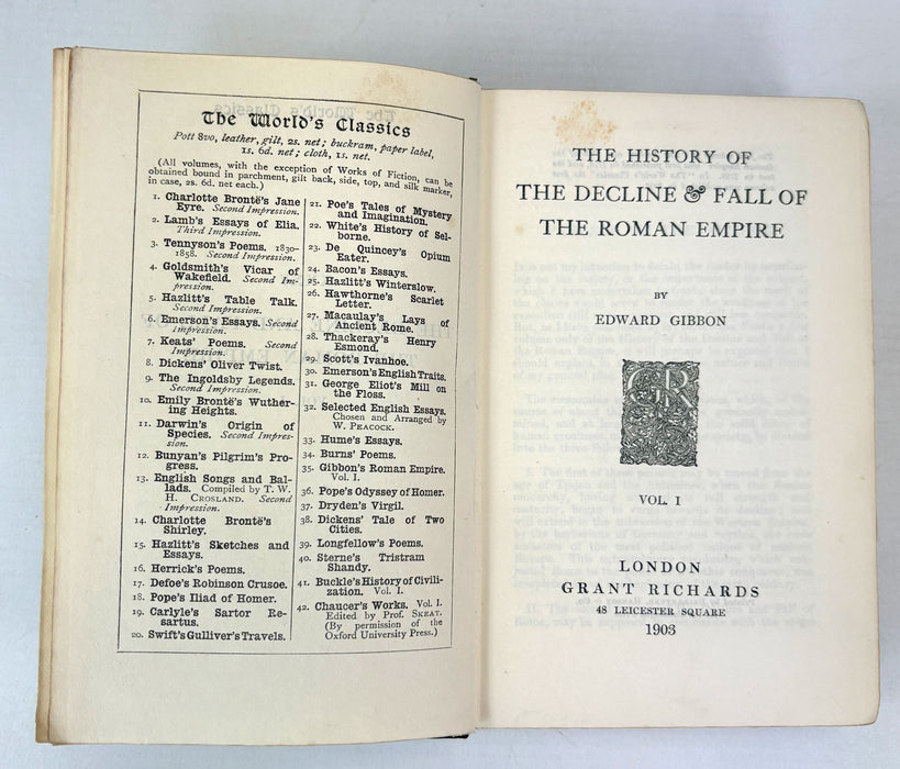 The History of The Decline and Fall of the Roman Empire, Edward Gibbons, 1903