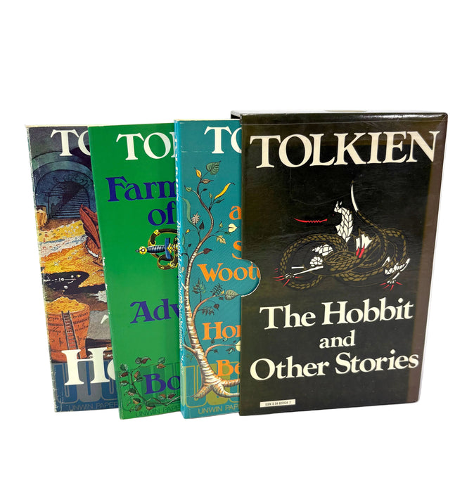 The Hobbit and Other Stories, 3 Volume box set, by J.R.R. Tolkien, 1977, Unwin Paperbacks