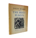 Vintage hardcover book of Evelyn Waugh's 'The Holy Places' on a white background, showing the tan cloth cover with blue text and a black-and-white illustration.