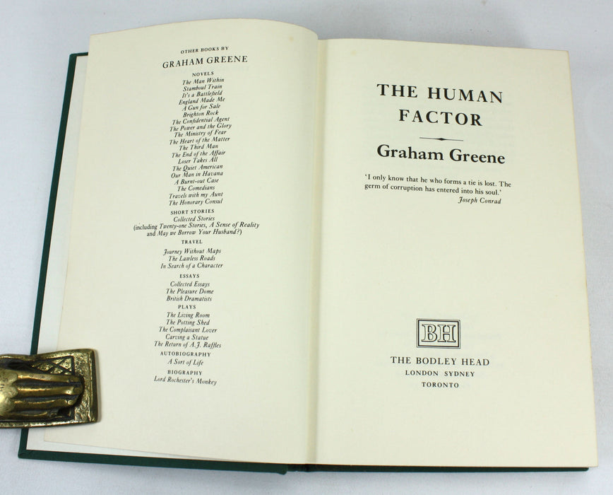The Human Factor, Graham Greene, Bodley Head, 1978