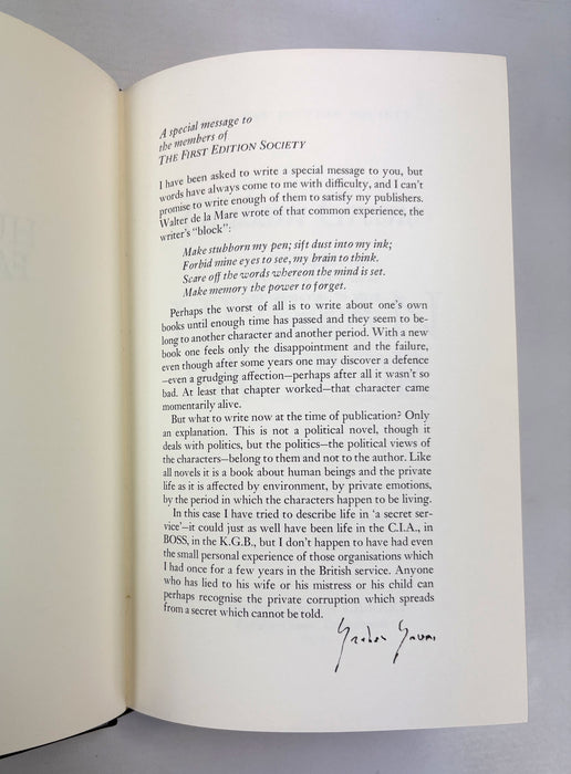 The Human Factor, Graham Greene, The Franklin Library; First Edition Society, 1978