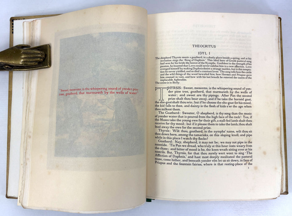 The Idyls of Theocritus; With Bion & Moschus. Translated by Andrew Lang. Illustrated by W. Russell Flint, Medici Society, 1922 limited edition in luxury custom binding