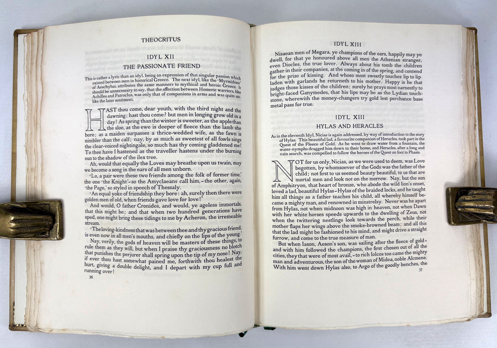 The Idyls of Theocritus; With Bion & Moschus. Translated by Andrew Lang. Illustrated by W. Russell Flint, Medici Society, 1922 limited edition in luxury custom binding