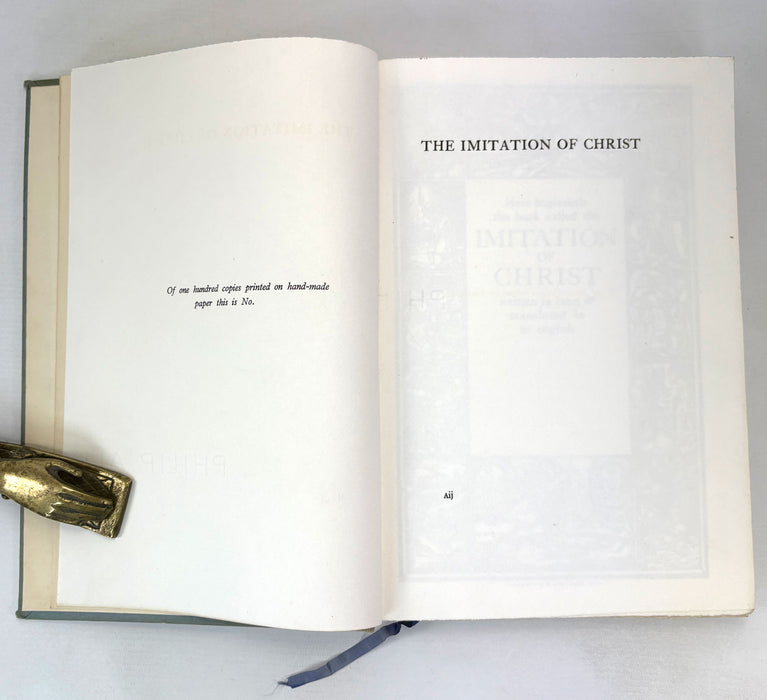 The Imitation of Christ in Four Books, by Thomas A Kempis, Published by Philip Allan, Limited edition of 100, 1923