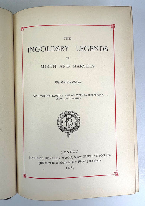 The Ingoldsby Legends, or Mirth and Marvels, by Thomas Ingoldsby, Carmine Edition, 1887