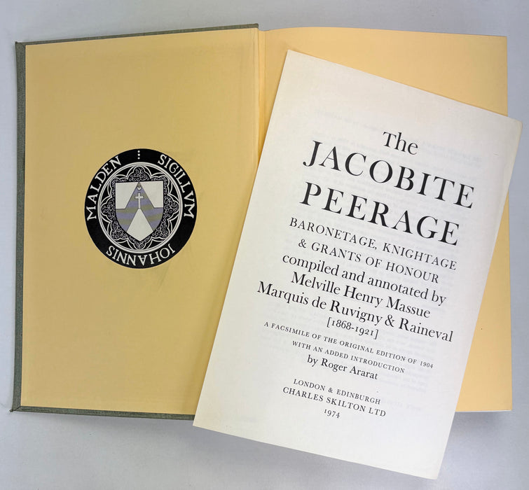 The Jacobite Peerage, Baronetage, Knightage, & Grants of Honour, Melville Henry Massue, Marquis de Ruvigny & Raineval, 1974 facsimile of original 1904 edition