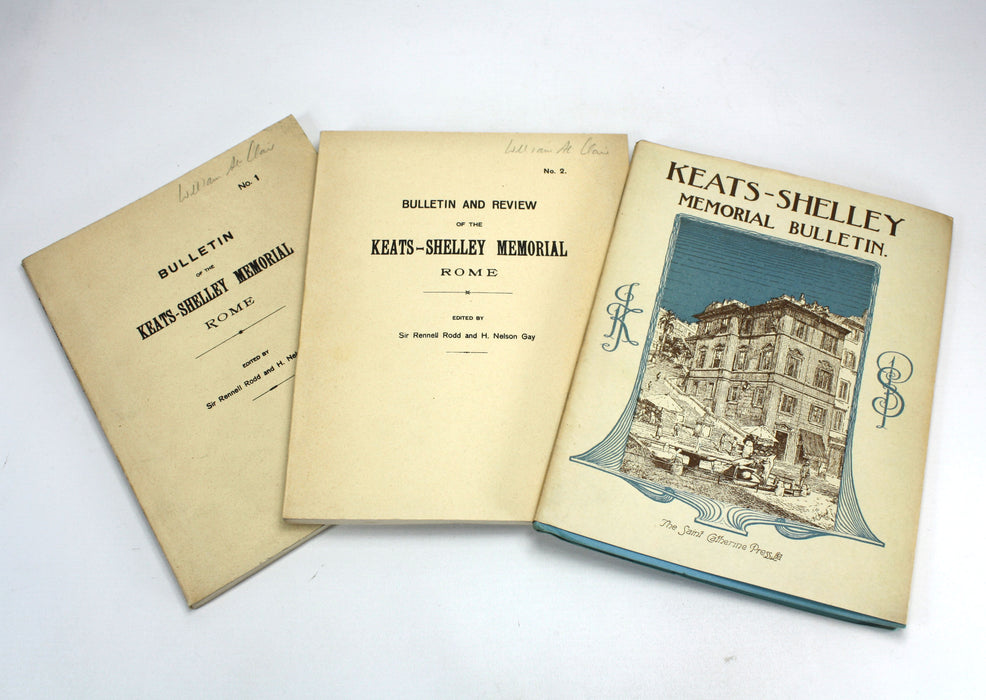 The Keats-Shelley Memorial Bulletin, 9 Issues from William St Clair's library (1910-1985)