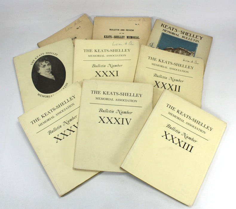 The Keats-Shelley Memorial Bulletin, 9 Issues from William St Clair's library (1910-1985)