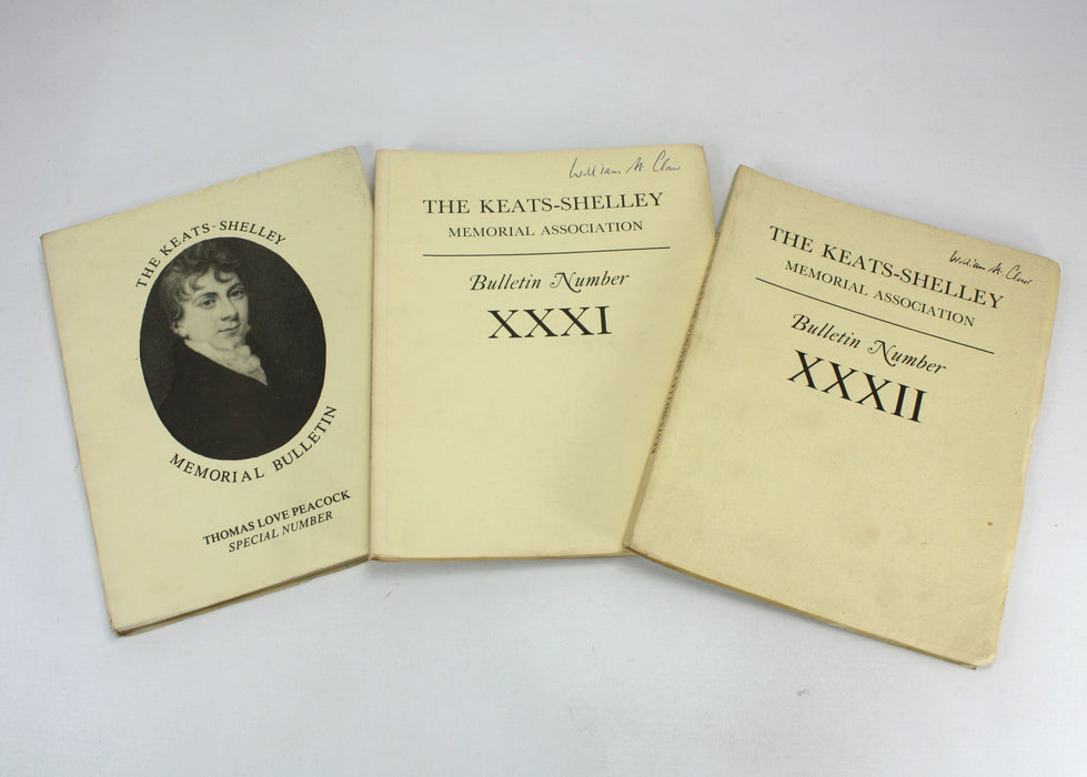 The Keats-Shelley Memorial Bulletin, 9 Issues from William St Clair's library (1910-1985)