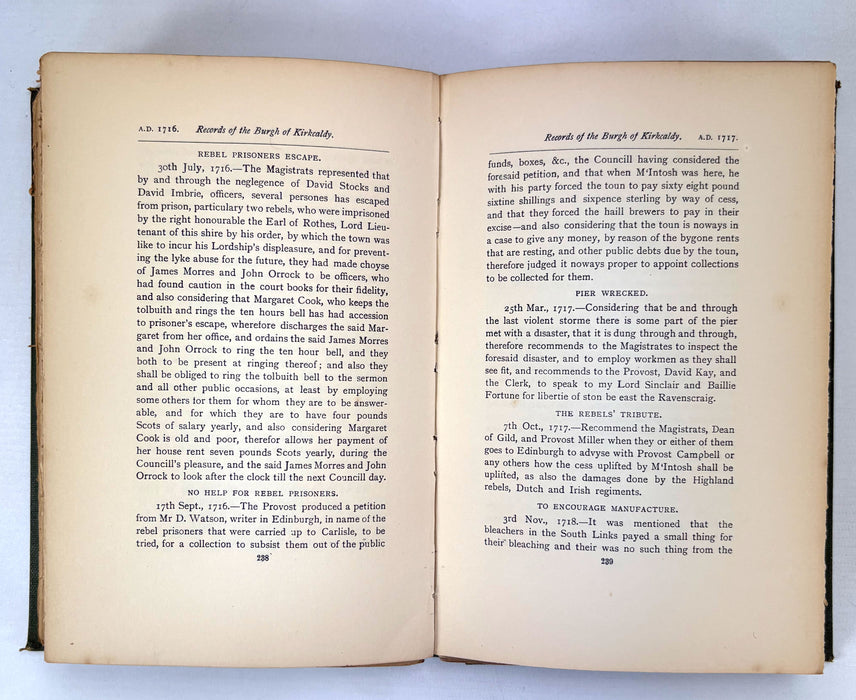 The Kirkcaldy Burgh Records, L. Macbean, 1908, numbered limited edition