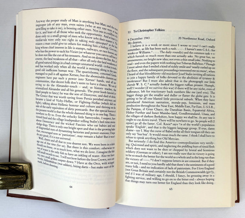 The Letters of J.R.R. Tolkien. Edited by Humphrey Carpenter. First edition, 1981.