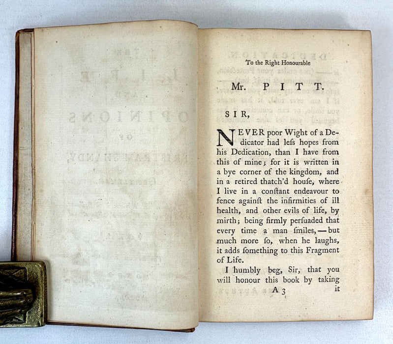 The Life and Opinions of Tristram Shandy, Gentleman, Vol. I. By Laurence Sterne, 1767.