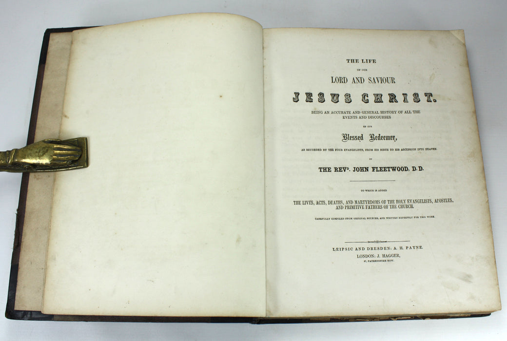 The Life of Our Lord and Saviour Jesus Christ, Revd. John Fleetwood, A. H. Payne, J. Hagger. Hand coloured plates.