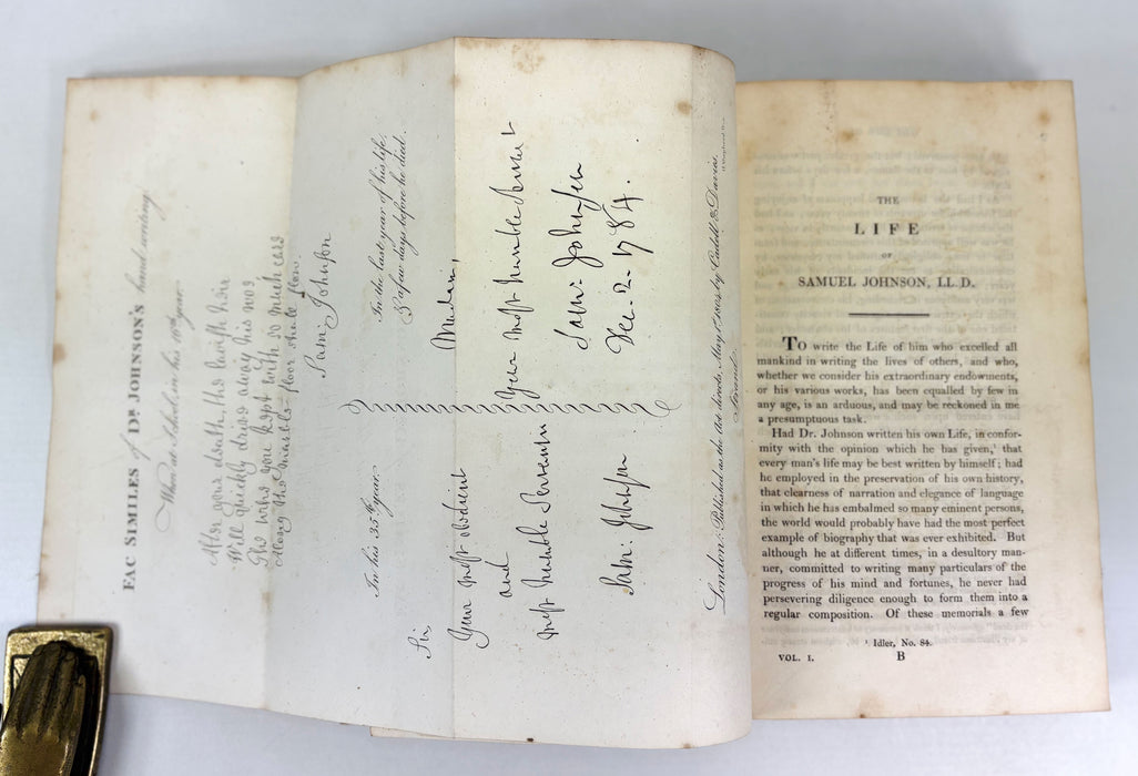The Life of Samuel Johnson Comprehending an Account of his Studies, and Numerous Works, James Boswell, In Four Volumes, Cadell & Davies, 1816