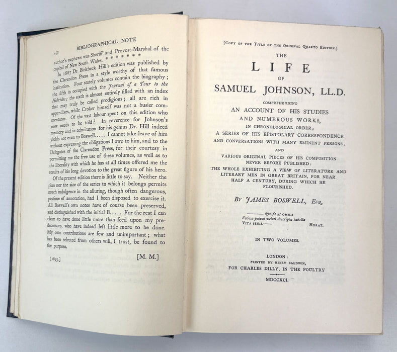 The Life of Samuel Johnson, LL.D., by James Boswell. In Three Vols. Macmillan, 1912