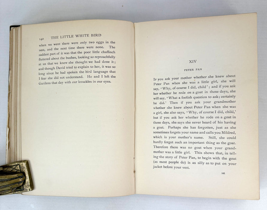 The Little White Bird, by J. M. Barrie (first appearance of Peter Pan), Hodder and Stoughton, 1902 first edition