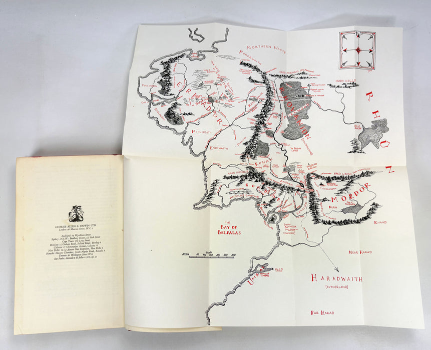 The Lord of The Rings, J.R.R. Tolkien; 1st edition set, 1956-57, 5th, 4th & 3rd impressions