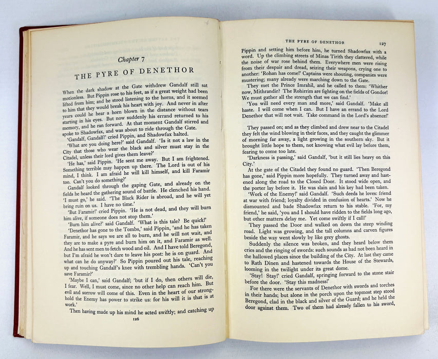 The Lord of The Rings, J.R.R. Tolkien; 1st edition set, 1956-57, 5th, 4th & 3rd impressions