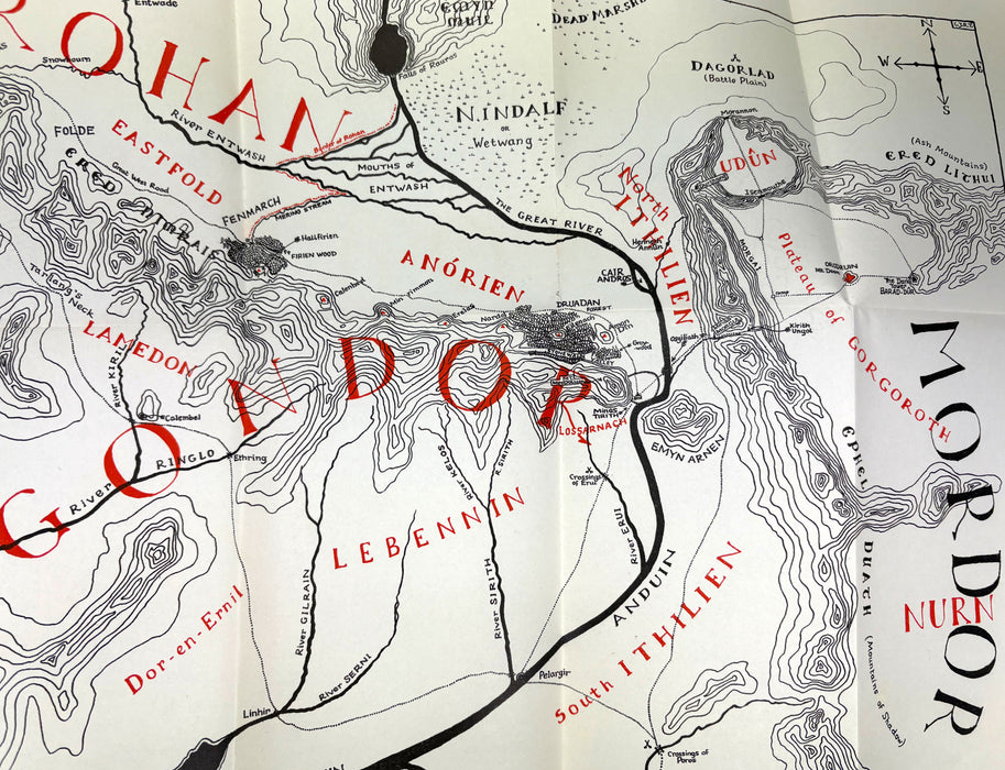 The Lord of The Rings, J.R.R. Tolkien; 1st edition set, 1956-57, 5th, 4th & 3rd impressions