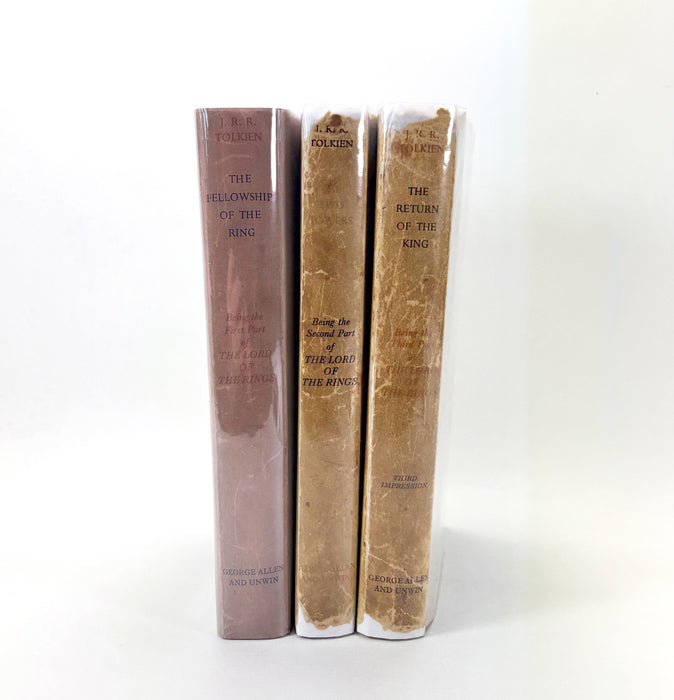 The Lord of The Rings, J.R.R. Tolkien; 1st edition set, 1956-57, 5th, 4th & 3rd impressions