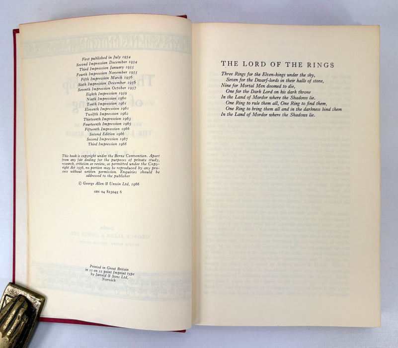 The Lord of The Rings, J.R.R. Tolkien; 2nd edition set; all 3rd impressions, 1968
