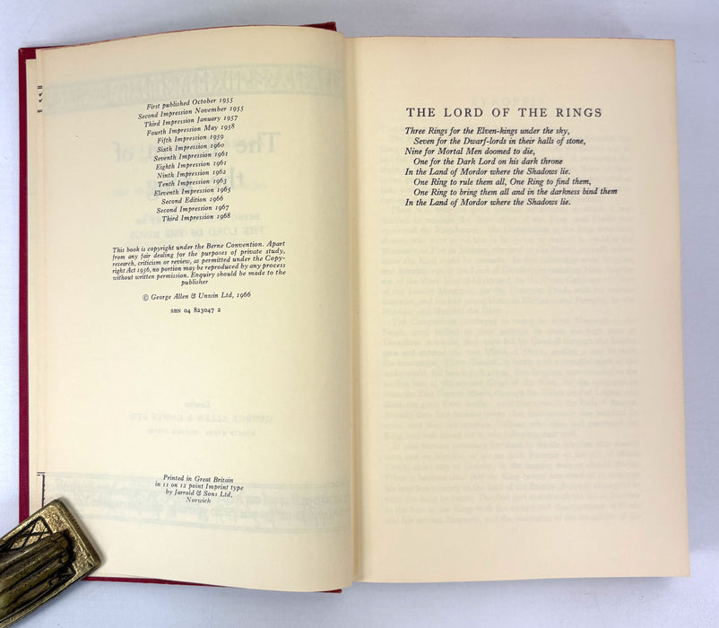 The Lord of The Rings, J.R.R. Tolkien; 2nd edition set; all 3rd impressions, 1968