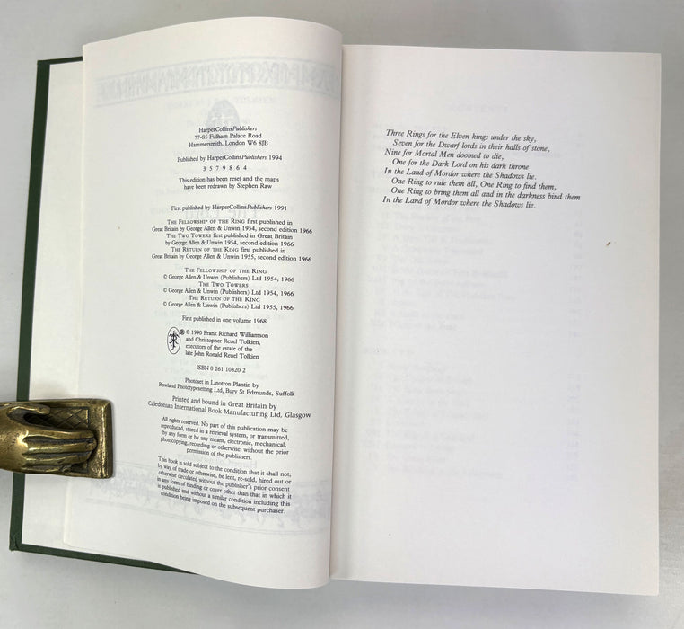 The Lord of The Rings, J.R.R. Tolkien; HarperCollins, 1994 hardback