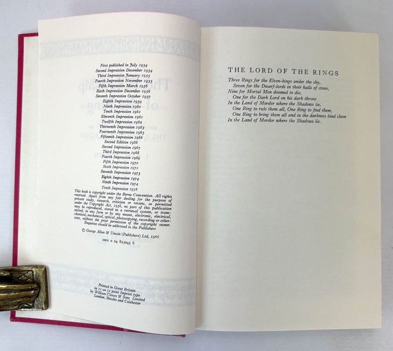 The Lord of The Rings, J.R.R. Tolkien; Revised Second Edition, 1974-1978