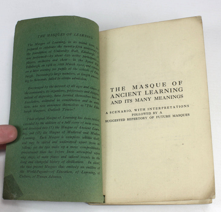 The Masque of Ancient Learning, Patrick Geddes, 1912