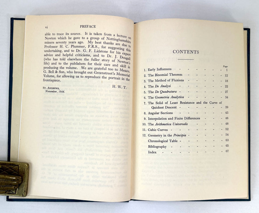 The Mathematical Discoveries of Newton, by H.W. Turnbull, Blackie & Son, 1945