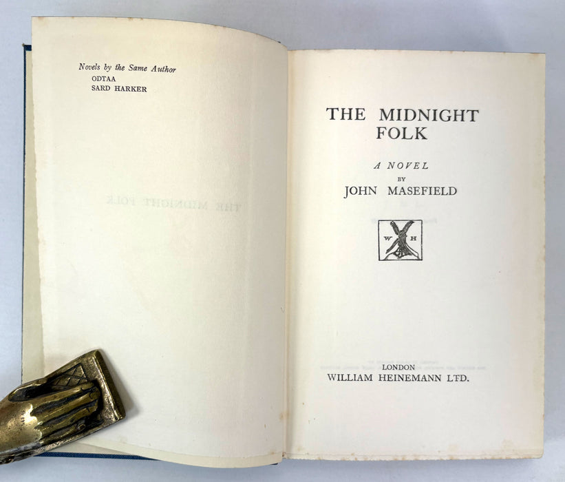 The Midnight Folk, A Novel, by John Masefield, 1927 first edition