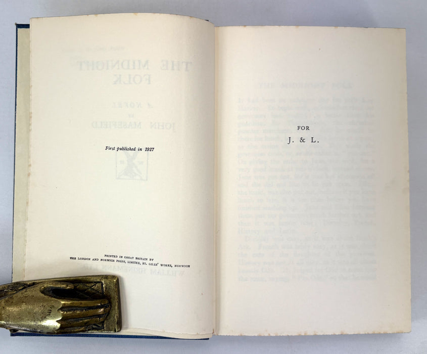 The Midnight Folk, A Novel, by John Masefield, 1927 first edition